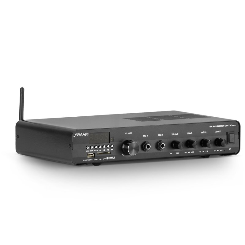 Amplificador Receiver Slim 2200 App Optical Bluetooth Frahm