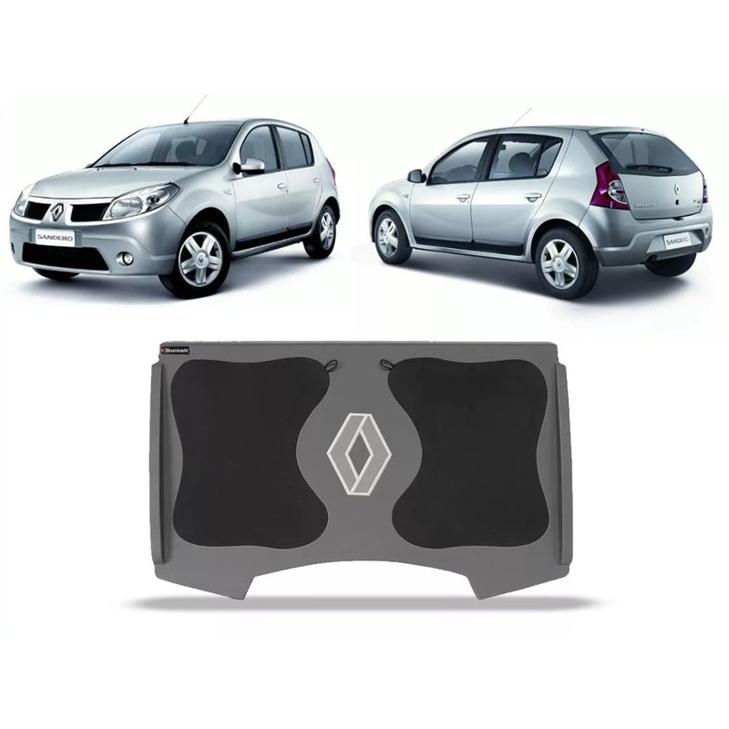 tampo bagagito porta malas sandero 2008 a 2014 com corte para 2 alto falantes 6x9 polegadas boombastic s2 magazine