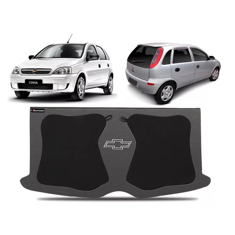 tampo bagagito porta malas corsa hatch 4 portas 2002 a 2012 com furo para alto falantes de 6x9 polegadas boombastic s2 magazine