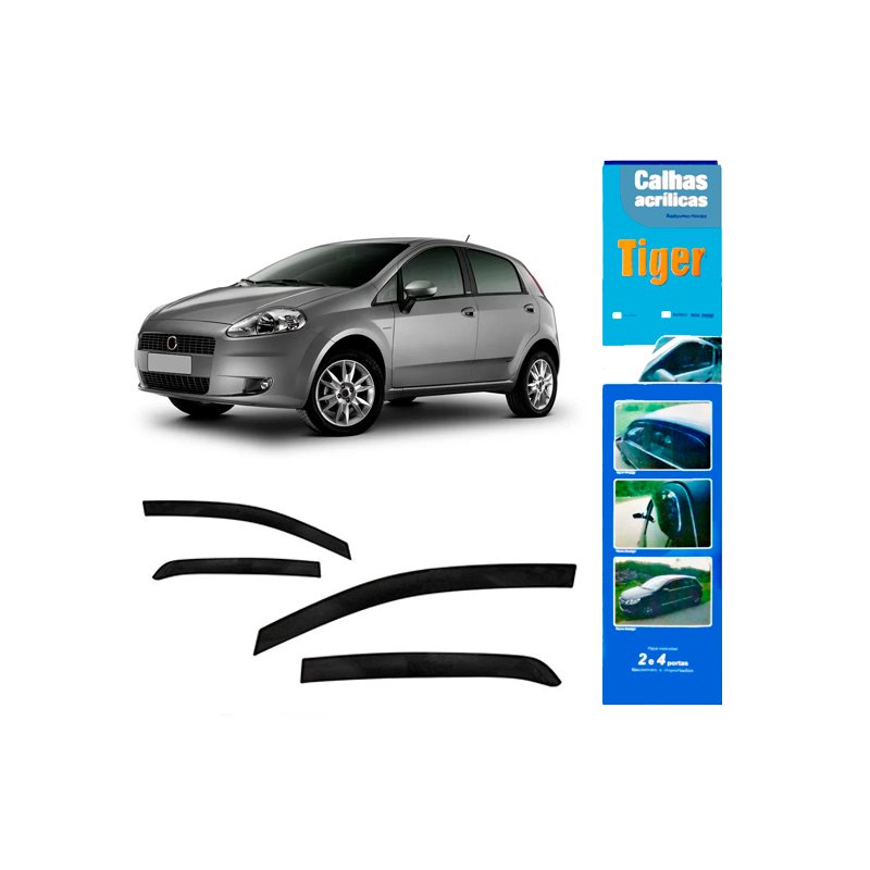 Calha de Chuva Automotivo Punto Todos 4 Portas FT7454 Tiger