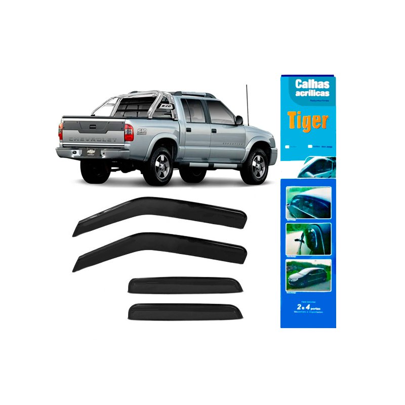 Calha de Chuva Automotiva para S10 4 Portas GM4088 Tiger