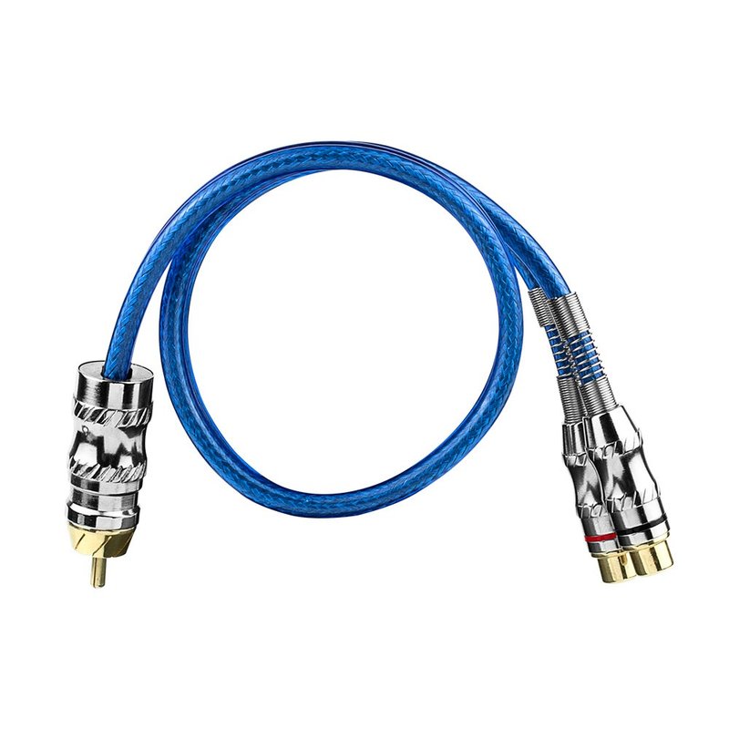 CABO RCA Y 2F/1M PLUG METAL AZUL