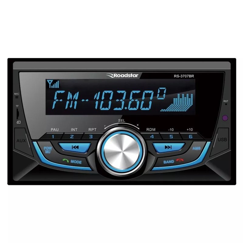 Rádio Automotivo RS3707BR 2 DIN Bluetooth SD USB FM Roadstar
