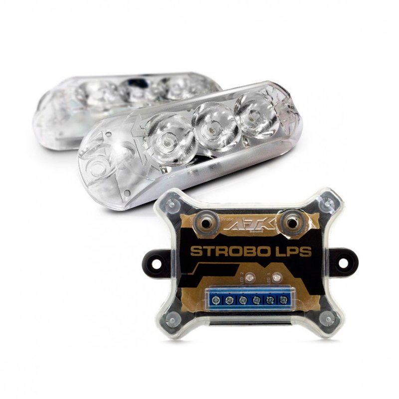 Par de Farol 3 Leds Strobo Pro Articulado Branco AJK Sound