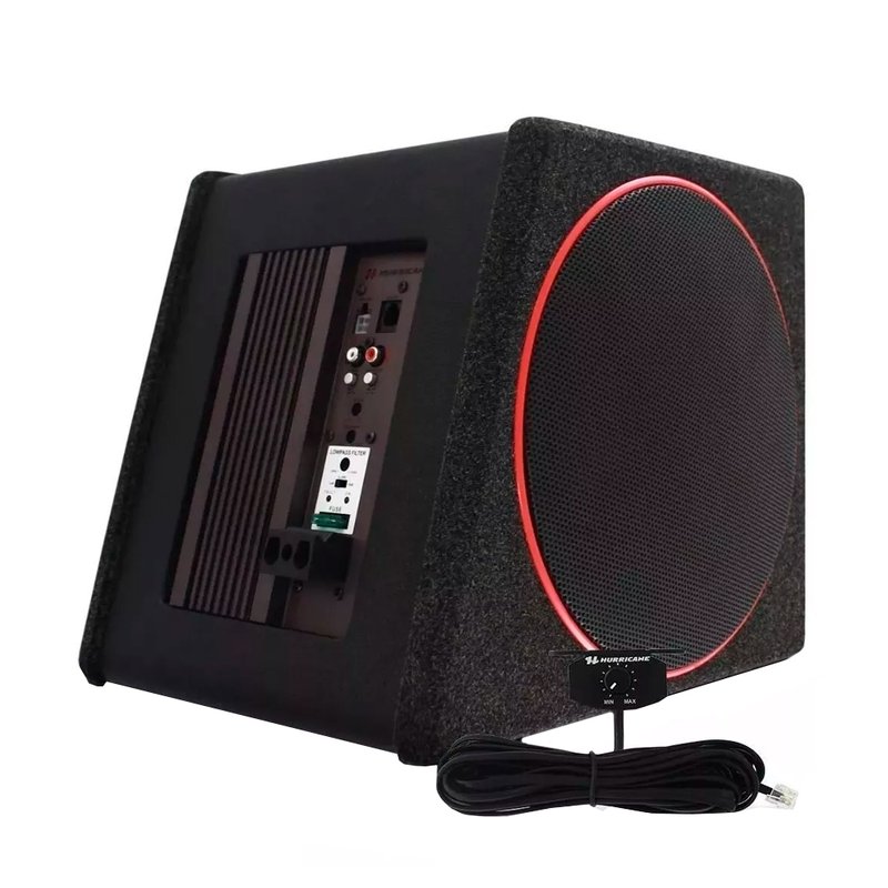 caixa amplificada hurricane subwoofer 8 pol 200w rms ativa