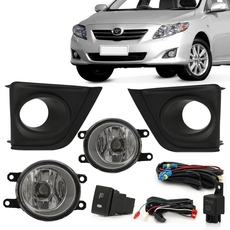 Farol de milha automotivo corolla toyota preto