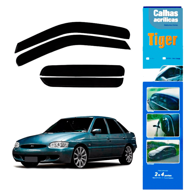 calha de chuva automotiva escort zetec 4 portas 1997 fd3692 tiger