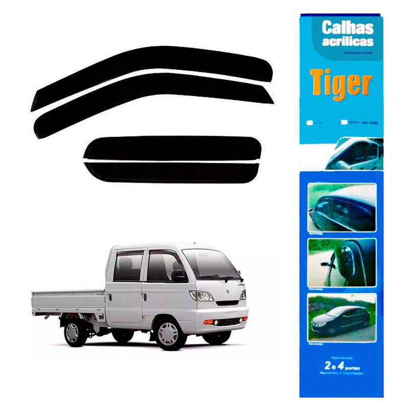 calha de chuva automotiva towner pick up curta 4 portas ef8543 tiger