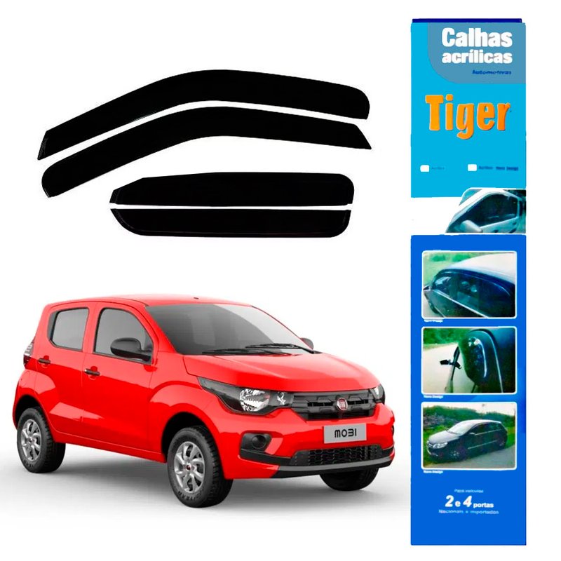 calha de chuva automotiva mobi 4 portas ft8125 tiger