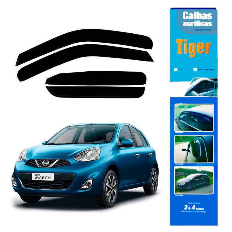 calha de chuva automotiva march 4 portas ns9564 tiger