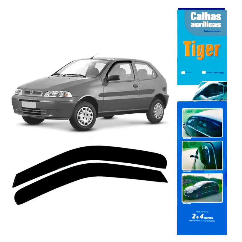 calha de chuva automotiva palio 2 portas ft3449 tiger