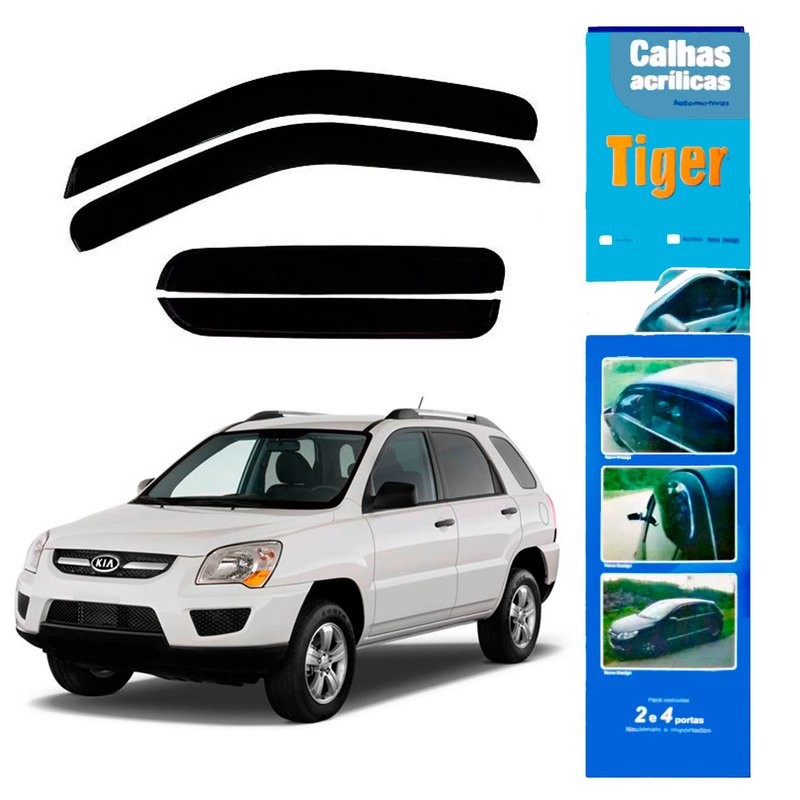 calha de chuva automotiva sportage 2005 2006 2007 2008 2009 2010 4 portas k4279 tiger