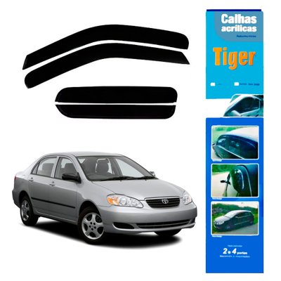 calha de chuva automotiva corolla 2004 2005 2006 2007 4 portas ty3517 tiger