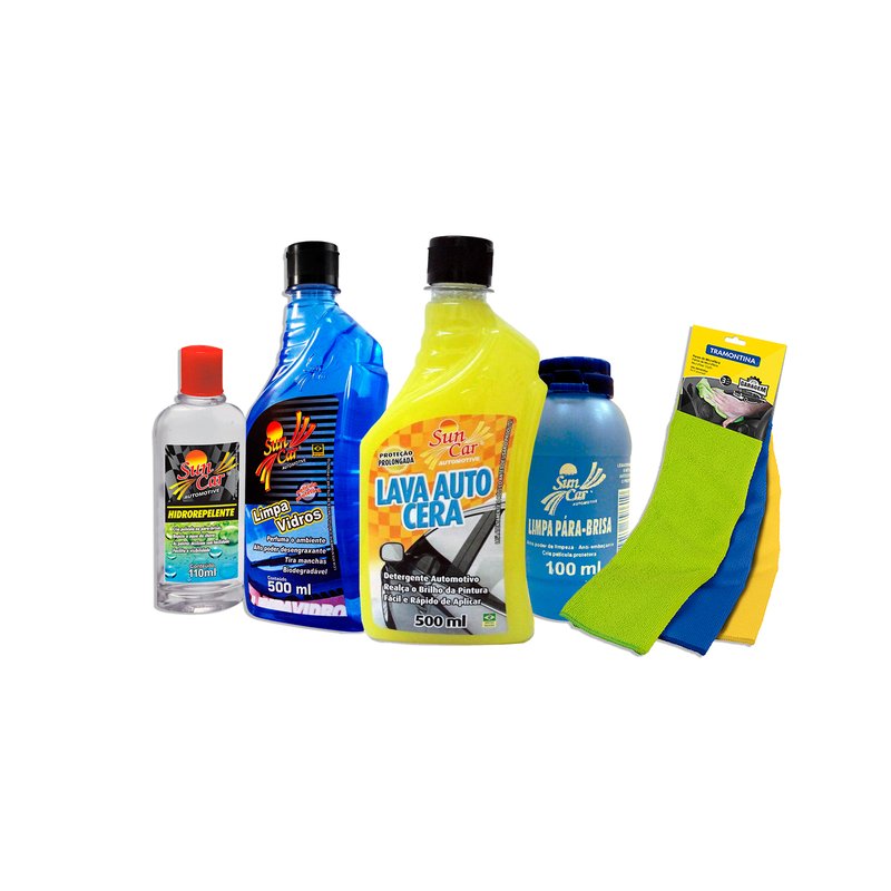 kit limpeza automotiva brilho e transparencia 2