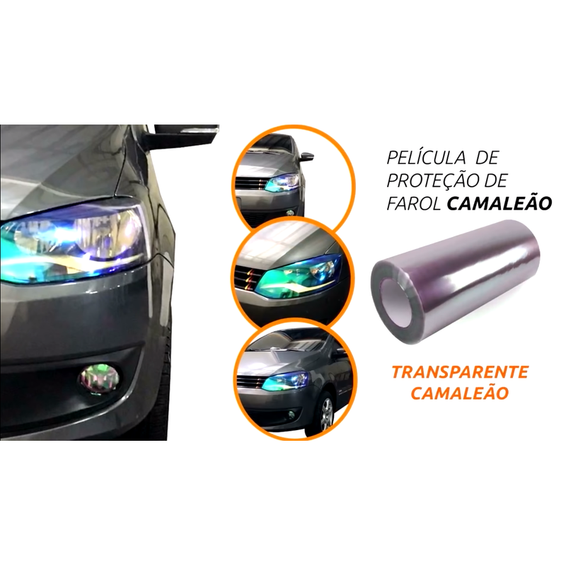 Película Protetora de Farol Linha Camaleão Solarium - Transparente cama