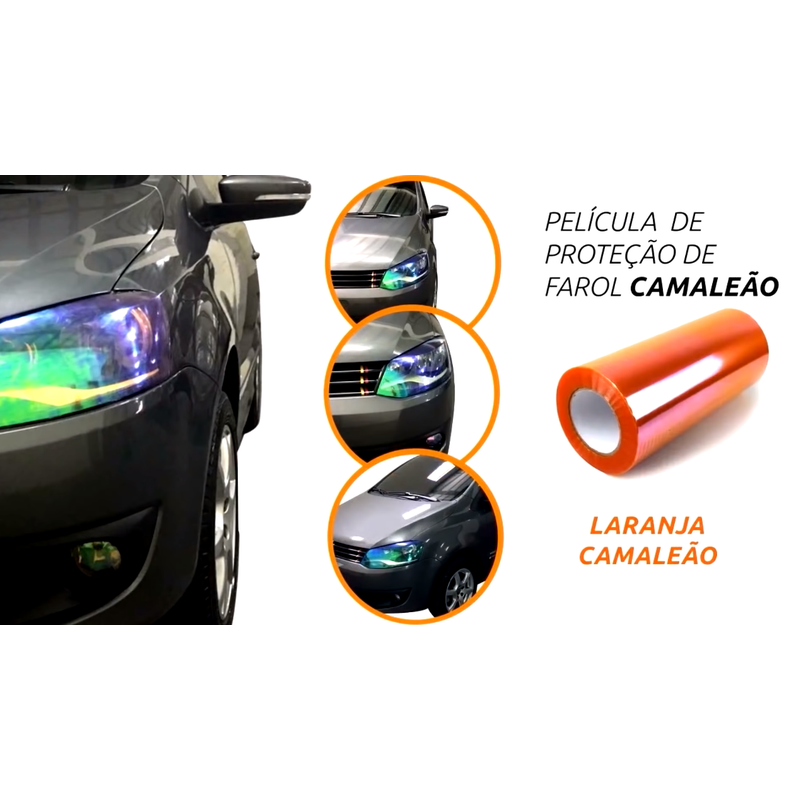 Película Protetora de Farol Linha Camaleão Solarium - Laranja cama
