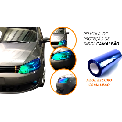 Película Protetora de Farol Linha Camaleão Solarium - Azul Escuro cama