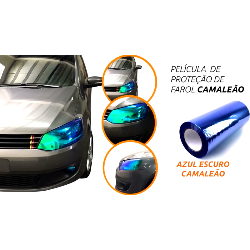 Película Protetora de Farol Linha Camaleão Solarium - Azul Escuro cama