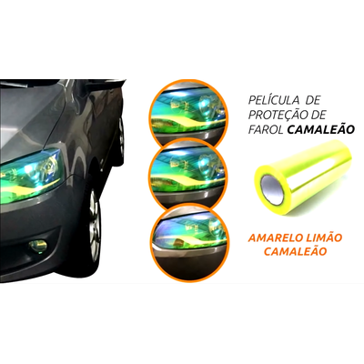 Película Protetora de Farol Linha Camaleão Solarium - Amarelo Limão cama