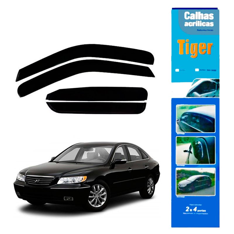calha de chuva automotiva azera 2008 2009 2010 2011 4 portas h7487 tiger