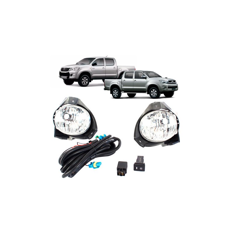 Kit Farol de Milha Toyota Hilux SRV SR 2009 2011 Botão Original Shocklight copia
