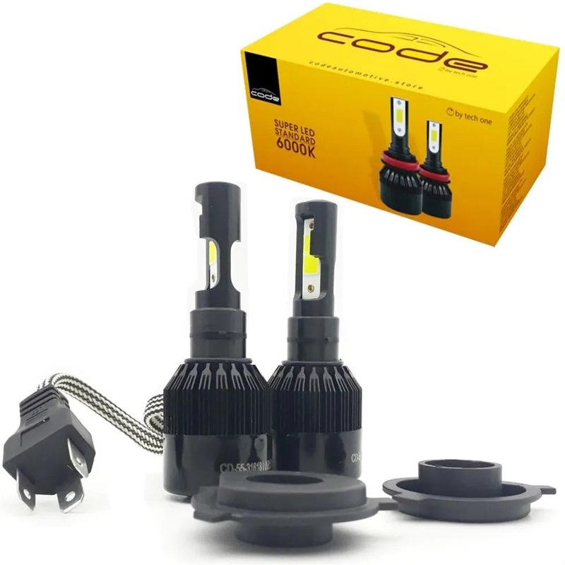 kit lampada super led standard 6000k h4 bivolt techone