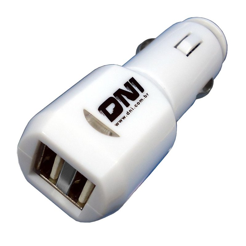carregador automotivo usb bivolt com 2 saida usb 5v dni