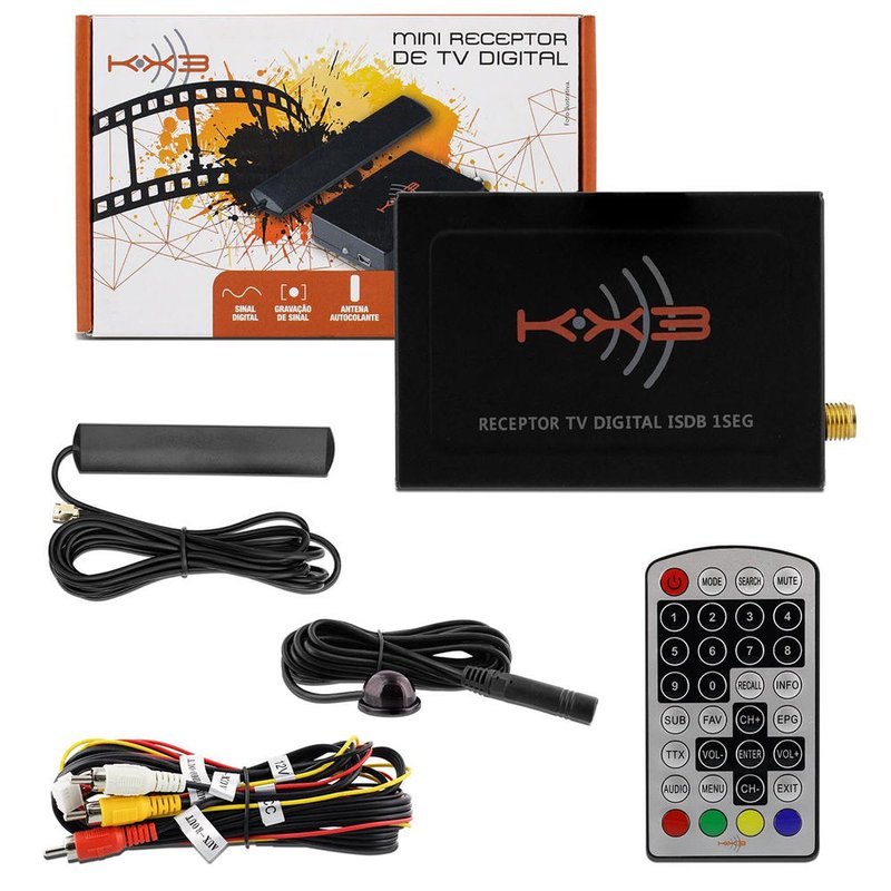 mini receptor de tv digital automotivo com controle remoto kx3