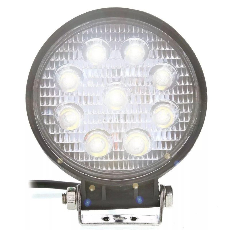 farol de milha 9 leds redondo yn fa001 27w cinoy