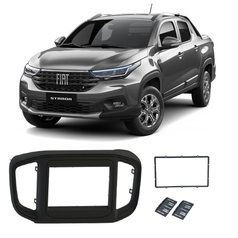 moldura 2 din nova fiat strada 2021 fiamon preto fosco