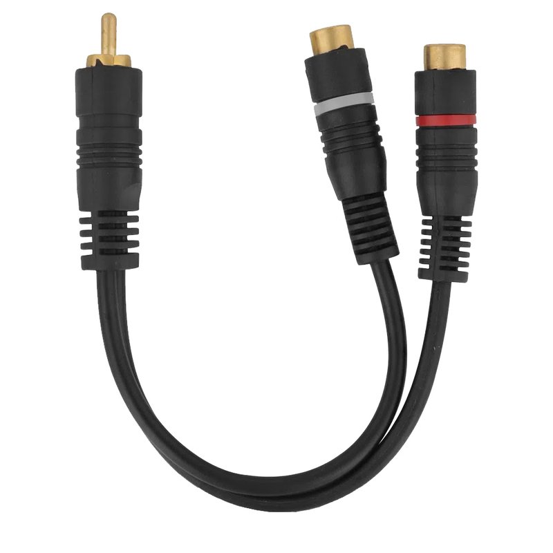 cabos de audio automotivo rca svart y 2f1m 20cm 4mm preto