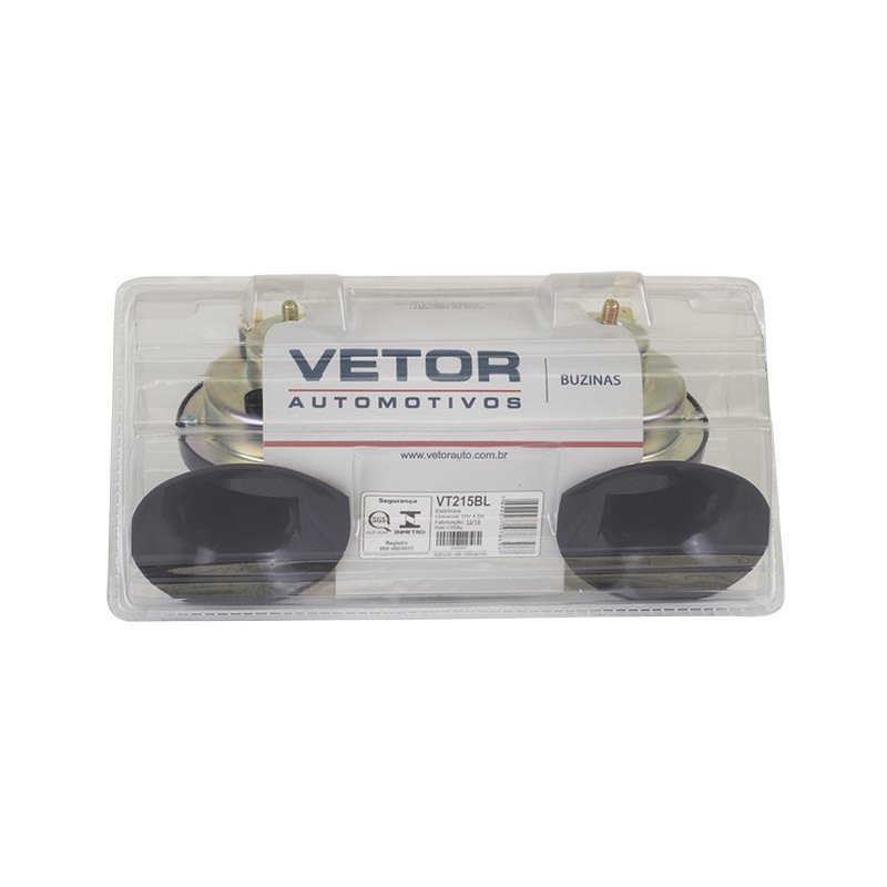 buzina caracol blister universal vt215bl 12v vetor automotivo
