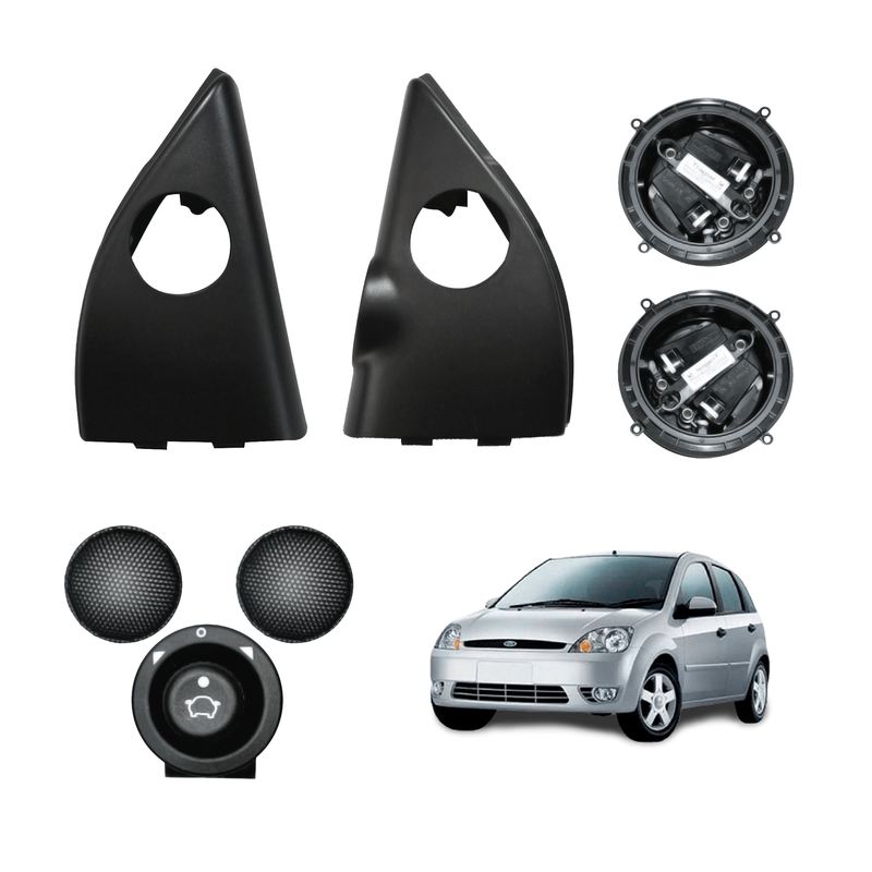 Kit Retrovisor Elétrico Ford Fiesta ( Amazon / Sedan ) 2002 Tragial 104
