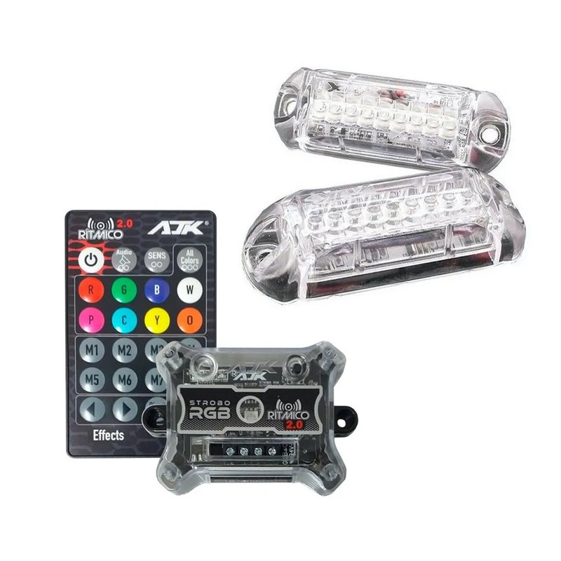 kit strobo rgb 2 0 ritmico com controle remoto ajk sound 6