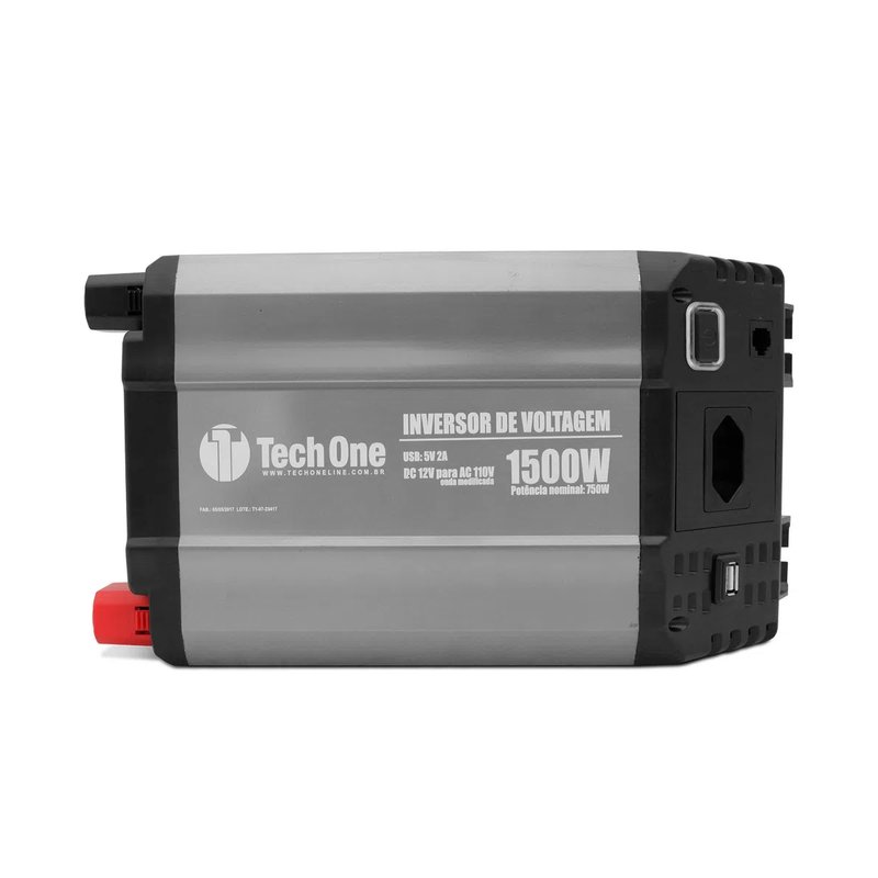 inversor de voltagem com usb 1500w 12v 110v techone