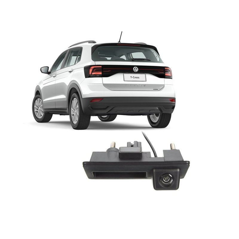 macaneta com camera de re automotiva especifica para vw t cross jr8 imports