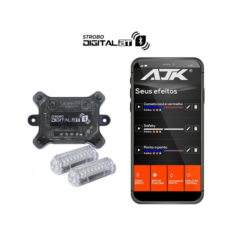 kit iluminacao strobo digital bluetooth ajk