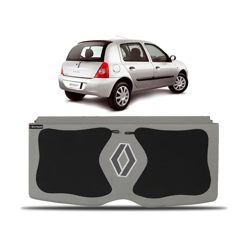 tampao bagagito porta malas renault clio hatch 2000 a 2012 para 2 6x9 cinza claro