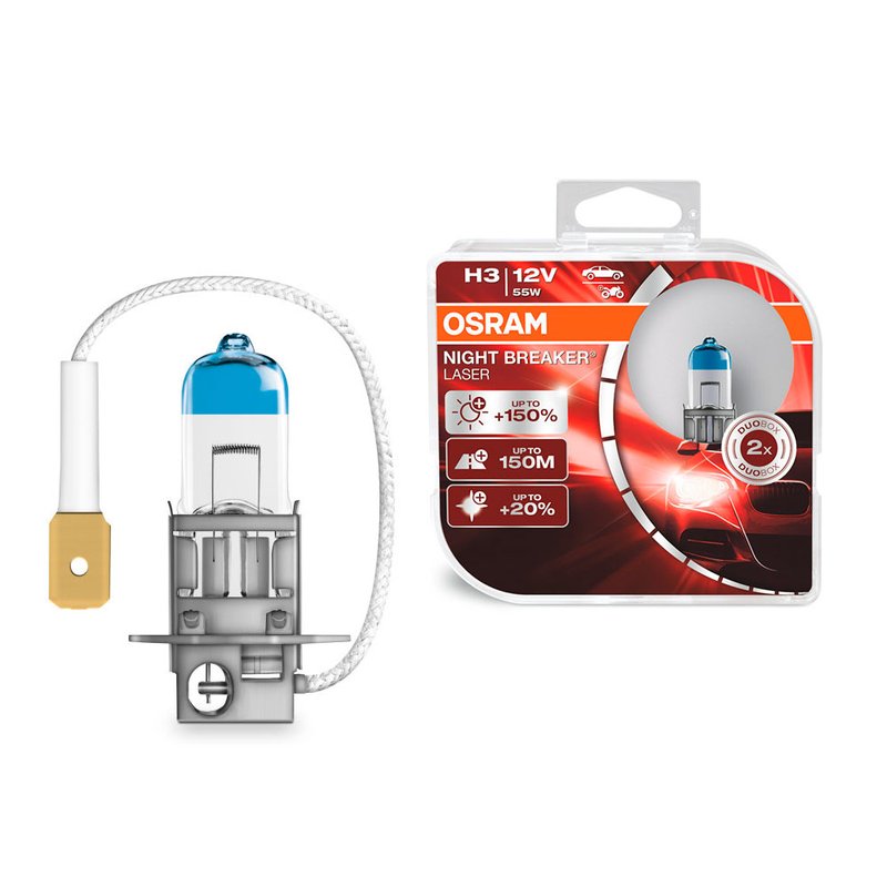 lampada h3 nightbreaker laser64151nl 55w duo par osram