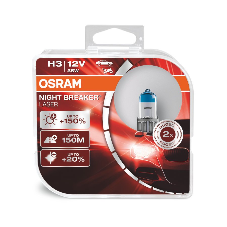 Lâmpada H3 NightBreaker Laser 55W Duo Osram (Par)