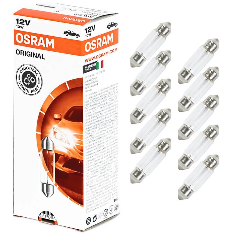 lampada 6461 torpedo 10w 12v c10 pc osram
