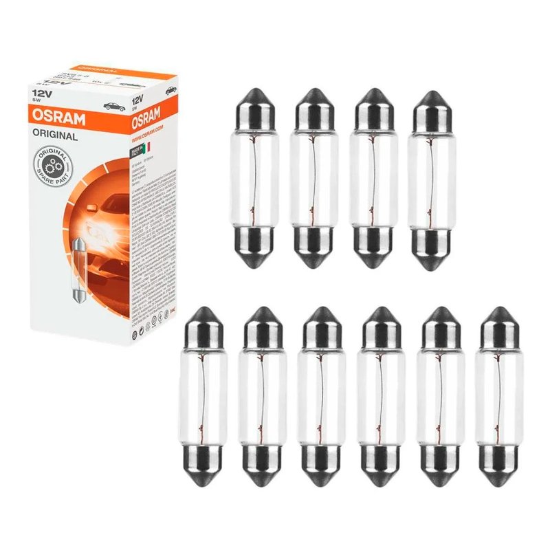 lampada 6411 torpedo 10w 12v 10 pc osram
