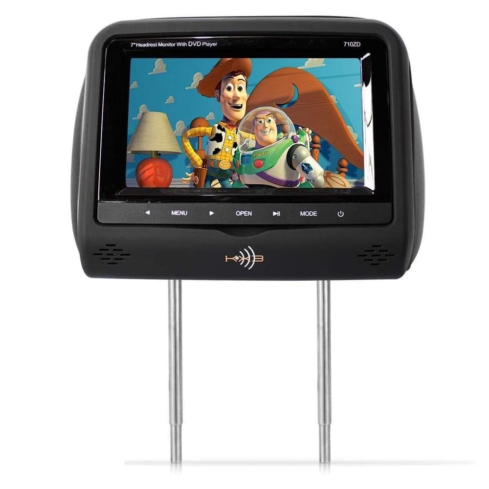 Encosto De Cabeça 7'' DVD Player Teclas Touch Button 710ZD Cinza Encosto De Cabeça 7'' DVD Player Teclas Touch Button 710ZD Cinza