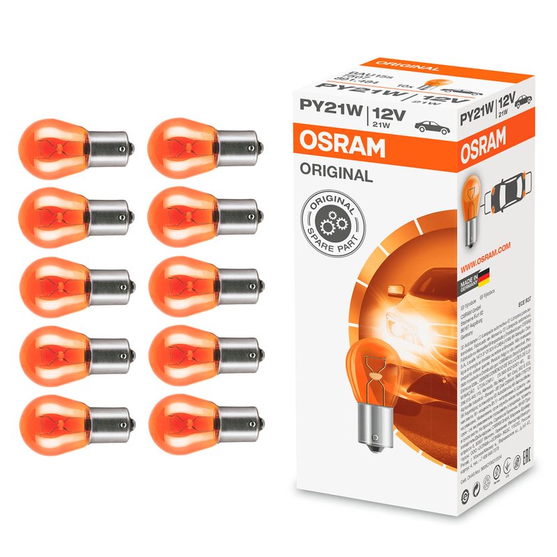 lampada 7507 pisca ambar 21w 12v 10 pc osram