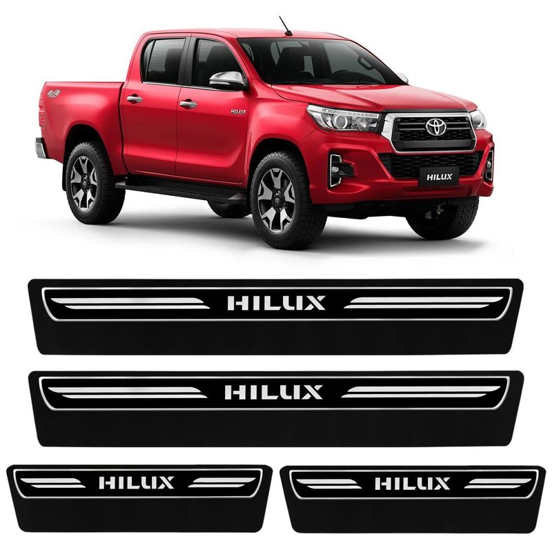 kit soleira premium elegance toyota hilux super protecao veikko