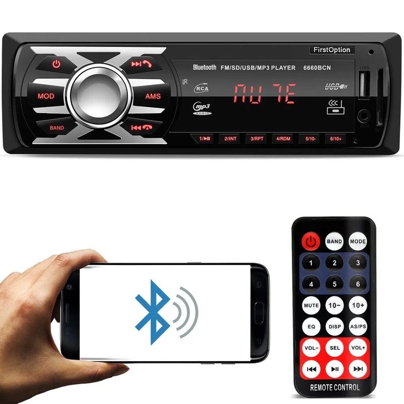 radio mp3 automotivo com bluetooth sdusb 6660bn first option