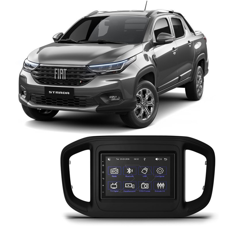 kit multimidia especifica fiat strada 2021 7 android ft mm mp5 st faaftech