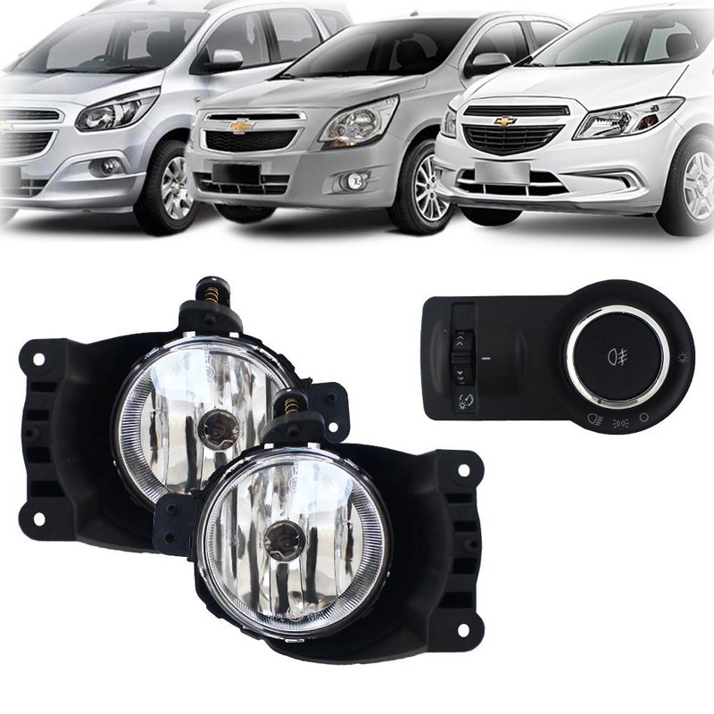 kit farol de milha gm cobalt spin onix prisma 2013 botao modelo original importado suns