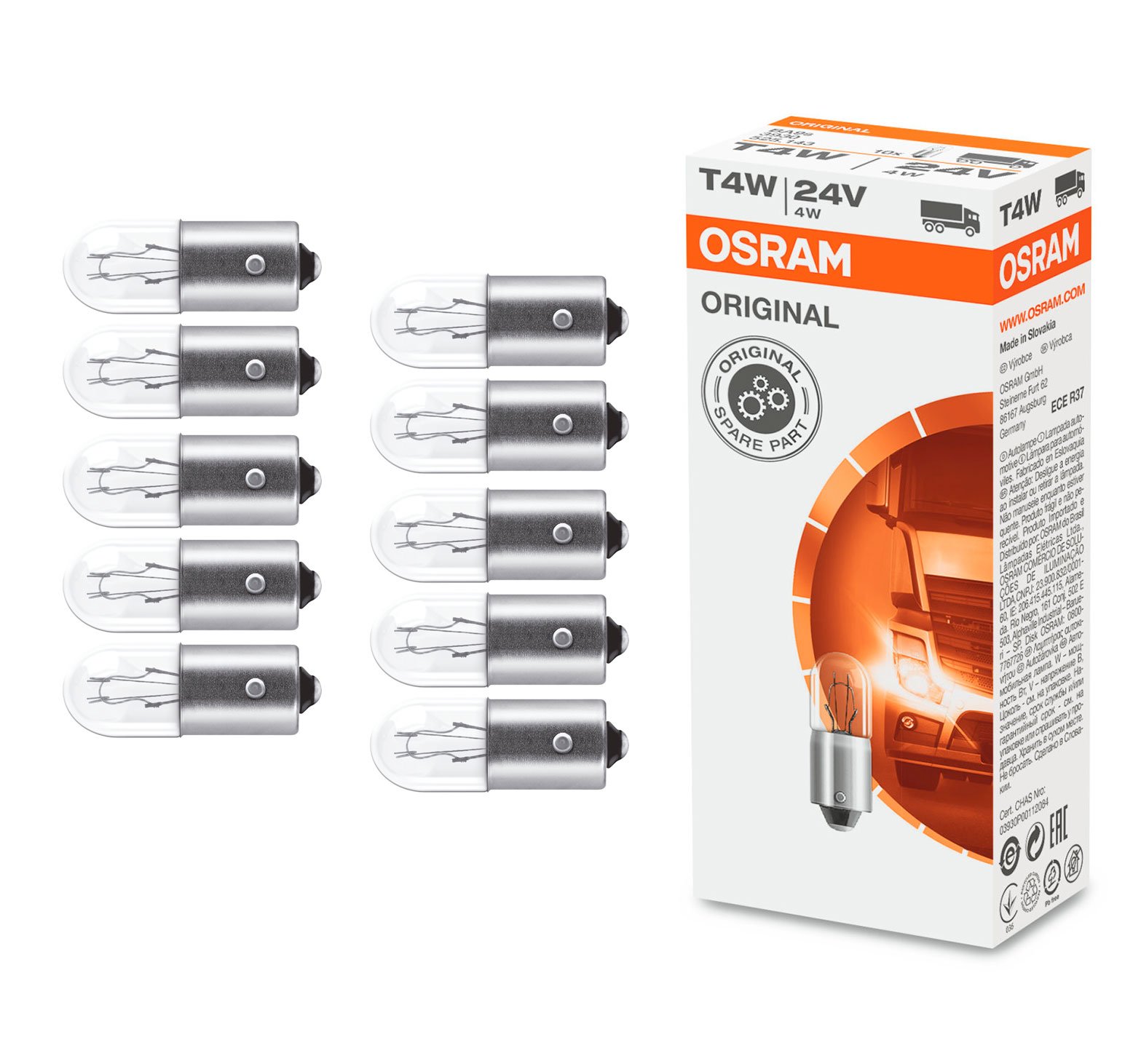 Lâmpada Painel 3930 4W 24V com 10 Peças Osram