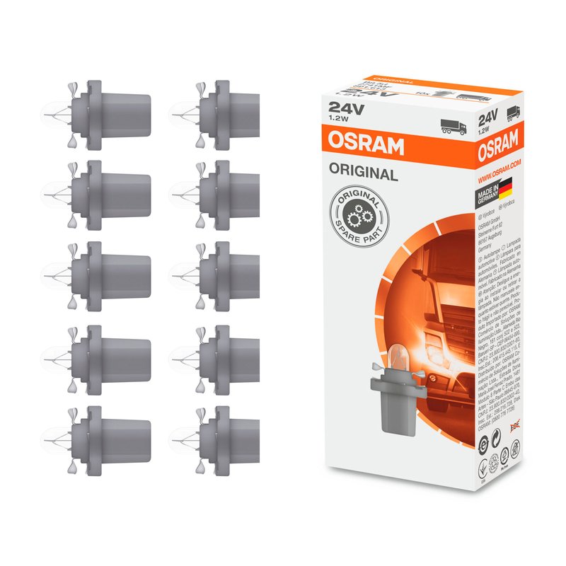 lampada de sinalizacao 2741mf 1 2w 24v com 10 pecas osram